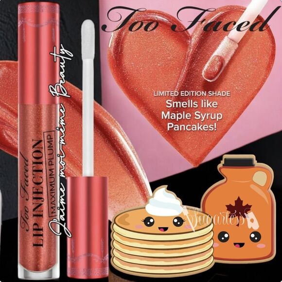 Too Faced Lip Injection Maple Syrup Pancakes Lip Plumping Extreme Glitter Gloss - Picture 1 of 15